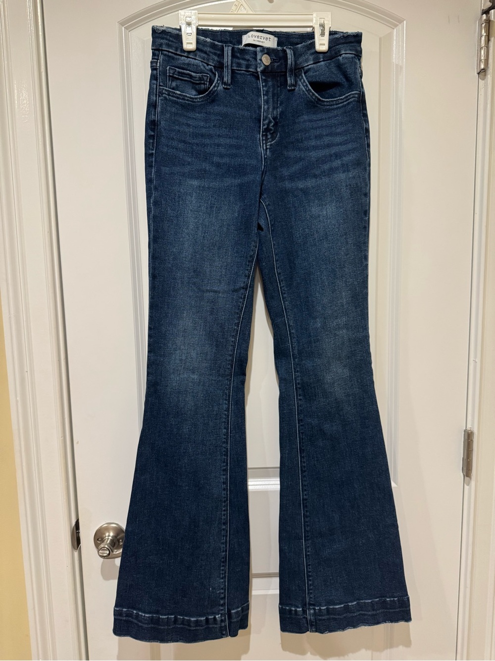 Love Tree Dark Indigo Wide-Leg Flare Jeans